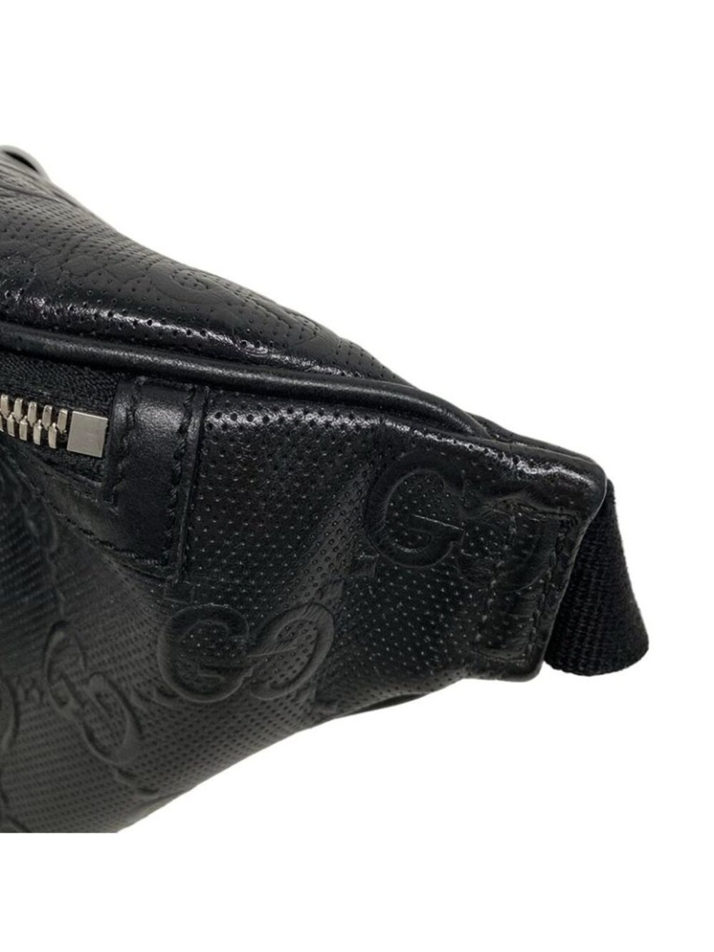 Gucci Waist Pouch Jumbo GG Large Belt Bag Black Leather - Picture 15 of 15
